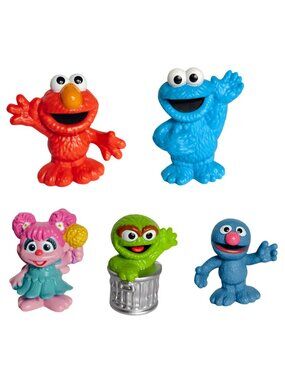 Sesame Street Workshop 5 Figure Set Elmo Cookie Monster Abby Cadabby Grover & Os